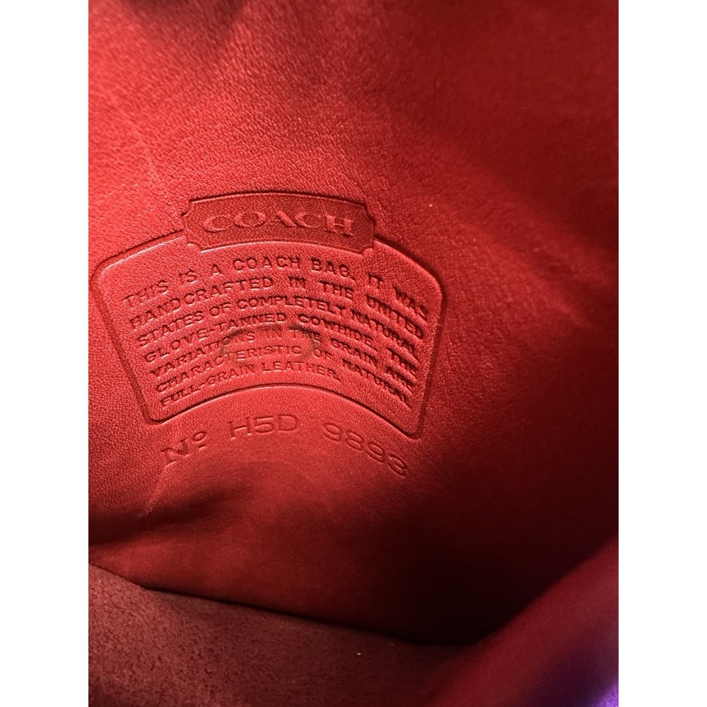 Vintage Coach red leather "scooter" crossbody bag, circa 1980s/90s - Picture 7 of 9